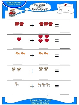 Çocuklar İçin toplam işlemi yaprak testleri 
